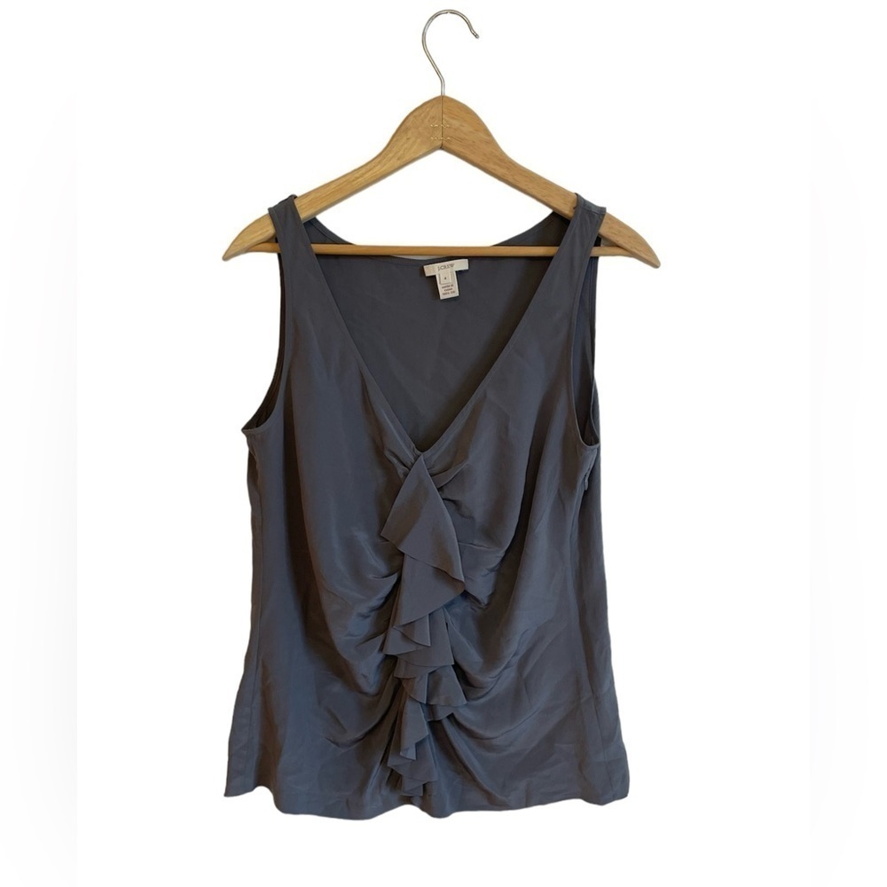 J Crew Casual Summer Sleeveless Ruffled Cami Shirts Blouse Size 4